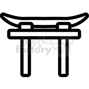shinto torii symbol vector icon