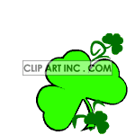 Animated clovers with Happy Saint Patrick's Day