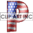 This animated gif is the letter p , with the USA's flag as its background. The flag is waving, but the number remains still