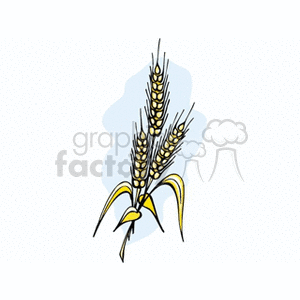 The clipart image displays a stylized illustration of a wheat sheaf, which typically represents wheat fields or agriculture. The elements present suggest a focus on agricultural themes and could be employed to depict concepts such as farming, harvest, grain production, or food supply.