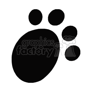 This cartoon shows a 4-toed animals paw. It could be a variety of animals, including domestic dogs, domestic cats, bears, racoons, foxes, skunks, and more.