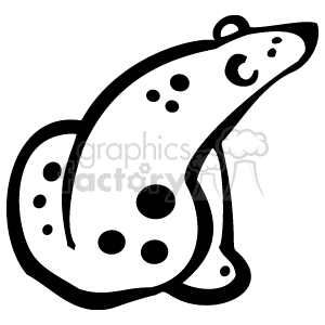 This image depicts Polar Bear in line art. The edges are very thick, with small eyes, and large black spots over the body
