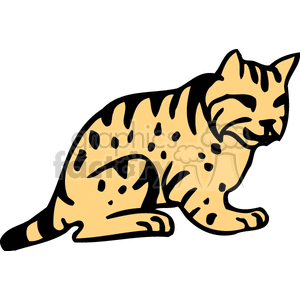 The clipart image depicts a stylized feline with spots, which are characteristic of a wild cat, possibly intended to be a lynx based on the pattern, though it's somewhat simplified and abstracted.