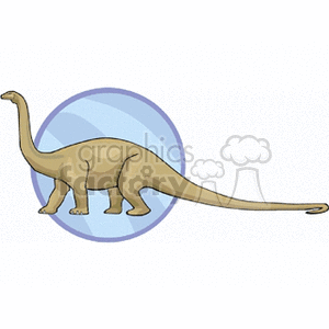 The image is a clipart featuring a stylized representation of a sauropod dinosaur, which is a type of long-necked and long-tailed dinosaur.