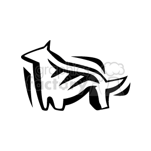 The clipart image depicts a stylized, abstract representation of a dog. The design is monochrome and uses bold lines to create the shape of the canine.
