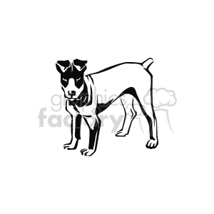 The clipart image shows a line drawing of a dog. The dog is standing, with its body in profile view while its head is turned to look towards the viewer. The details suggest it may be a larger breed due to its muscular build and posture.