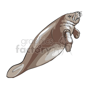 The clipart image features a baby seal, also known as a seal pup. The seal appears to be cartoonish in style and is likely designed to represent a young seal in a simplified and stylized form. The seal pup is shown in a resting position with its body curved.