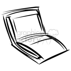 The image depicts a simple line drawing of an open wallet. It shows the wallet in an angled position, giving the impression of being open. The drawing style is minimalist, using black outlines without any shading or color fills