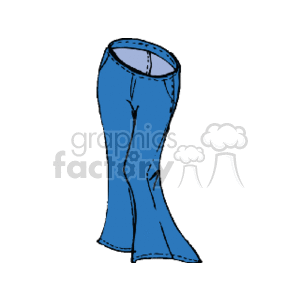 The image shows a pair of blue denim jeans. The jeans are displayed without a body inside them, and they appear to be drawn in a simple, flat style typical of clipart.