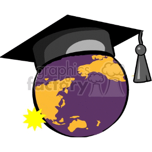 Cartoon globe wearing a cap