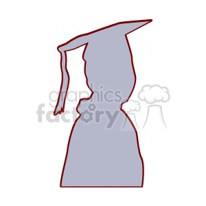 Silhouette of the side view of a graduating student