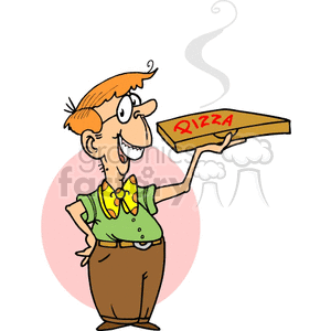 nerd holding a pizza