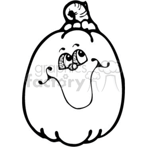 The clipart image depicts a Halloween-themed pumpkin with a scared or surprised facial expression. The pumpkin has wide eyes and a mouth agape as if something has startled it.