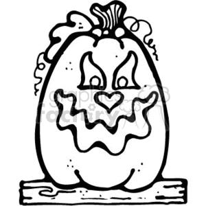 The clipart image shows a Halloween pumpkin with a scary face. The pumpkin has a carved face with eyes, nose, and mouth designed to look spooky. It appears to be sitting on a flat surface.