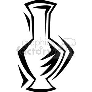 black white cartoon vase