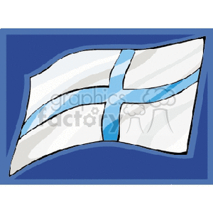 Finland Flag in blue square
