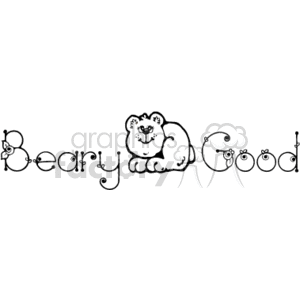 This clipart image presents the words Beary Good in a country-style decorative font. The words are integrated with bear-themed illustrations. The B in Beary is adorned with little bear ears and a paw. The G in Good appears to have bear ears as well. In place of the second o in Good, there is a cute, smiling teddy bear's face, substituting for the letter o and adding a whimsical touch to the text.