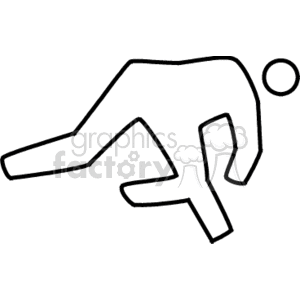 Stick drawing of a man falling