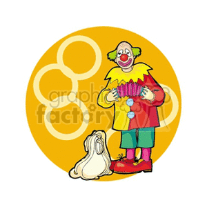 clown with a dog