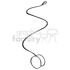 The clipart image depicts a simple line drawing of a yoyo. This is a classic toy consisting of an axle connected to two disks, with a length of string looped around the axle.