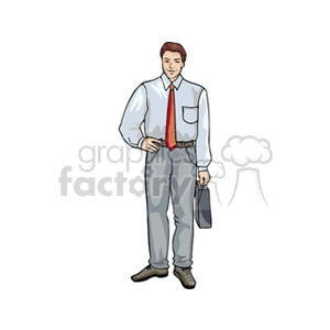 Cartoon office worker with a briefcase
