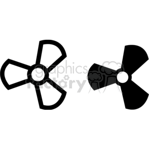 black and white propeller