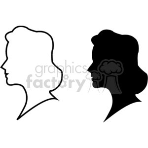 silhouette of a woman's head