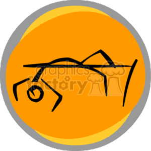 The image is a simple clipart depicting a high jump athlete in the middle of a jump over a high bar. The athlete's body is arched over the bar, indicating the action of the sport. The image is stylized and does not show detailed features of the athlete, focusing instead on the motion and activity.