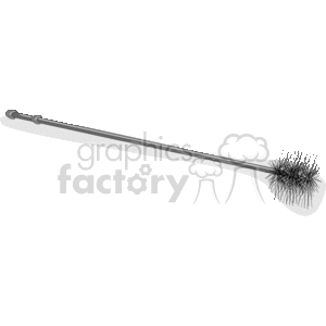 The image depicts a chimney sweep's brush, which is a tool used for cleaning soot and creosote from chimneys. It features a long rod or handle with a brush at one end constructed of stiff wire bristles, designed to scrape the interior surfaces of a chimney flue to remove buildup.