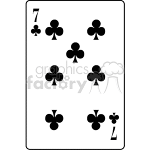 Seven of clubs playing card
