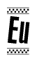 The clipart image displays the text Eu in a bold, stylized font. It is enclosed in a rectangular border with a checkerboard pattern running below and above the text, similar to a finish line in racing. 