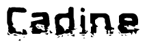 The image contains the word Cadine in a stylized font with a static looking effect at the bottom of the words