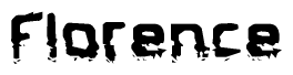 The image contains the word Florence in a stylized font with a static looking effect at the bottom of the words