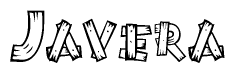 The clipart image shows the name Javera stylized to look like it is constructed out of separate wooden planks or boards, with each letter having wood grain and plank-like details.