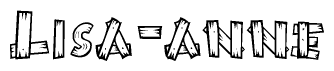 The clipart image shows the name Lisa-anne stylized to look like it is constructed out of separate wooden planks or boards, with each letter having wood grain and plank-like details.
