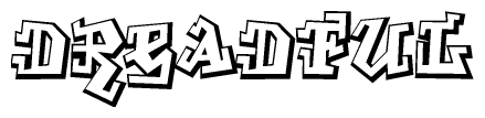The clipart image features a stylized text in a graffiti font that reads Dreadful.