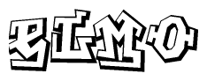 The clipart image features a stylized text in a graffiti font that reads Elmo.