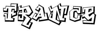 The clipart image features a stylized text in a graffiti font that reads France.