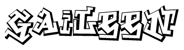 The clipart image depicts the word Gaileen in a style reminiscent of graffiti. The letters are drawn in a bold, block-like script with sharp angles and a three-dimensional appearance.