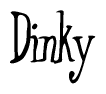 The image contains the word 'Dinky' written in a cursive, stylized font.
