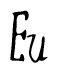 The image contains the word 'Eu' written in a cursive, stylized font.