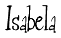 The image contains the word 'Isabela' written in a cursive, stylized font.