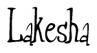 The image is of the word Lakesha stylized in a cursive script.