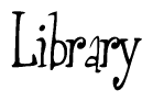 The image is of the word Library stylized in a cursive script.