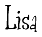 The image contains the word 'Lisa' written in a cursive, stylized font.