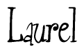 The image is a stylized text or script that reads 'Laurel' in a cursive or calligraphic font.