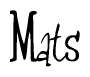 The image contains the word 'Mats' written in a cursive, stylized font.