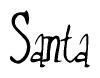 The image is a stylized text or script that reads 'Santa' in a cursive or calligraphic font.