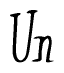 The image contains the word 'Un' written in a cursive, stylized font.