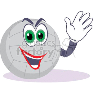 volleyball with a face and a hand